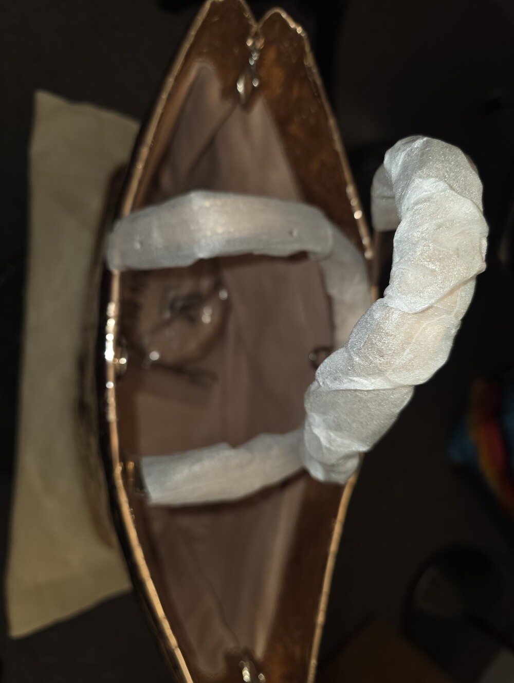 Metallic Rose Gold Monogram Tote - Picture 7 of 9